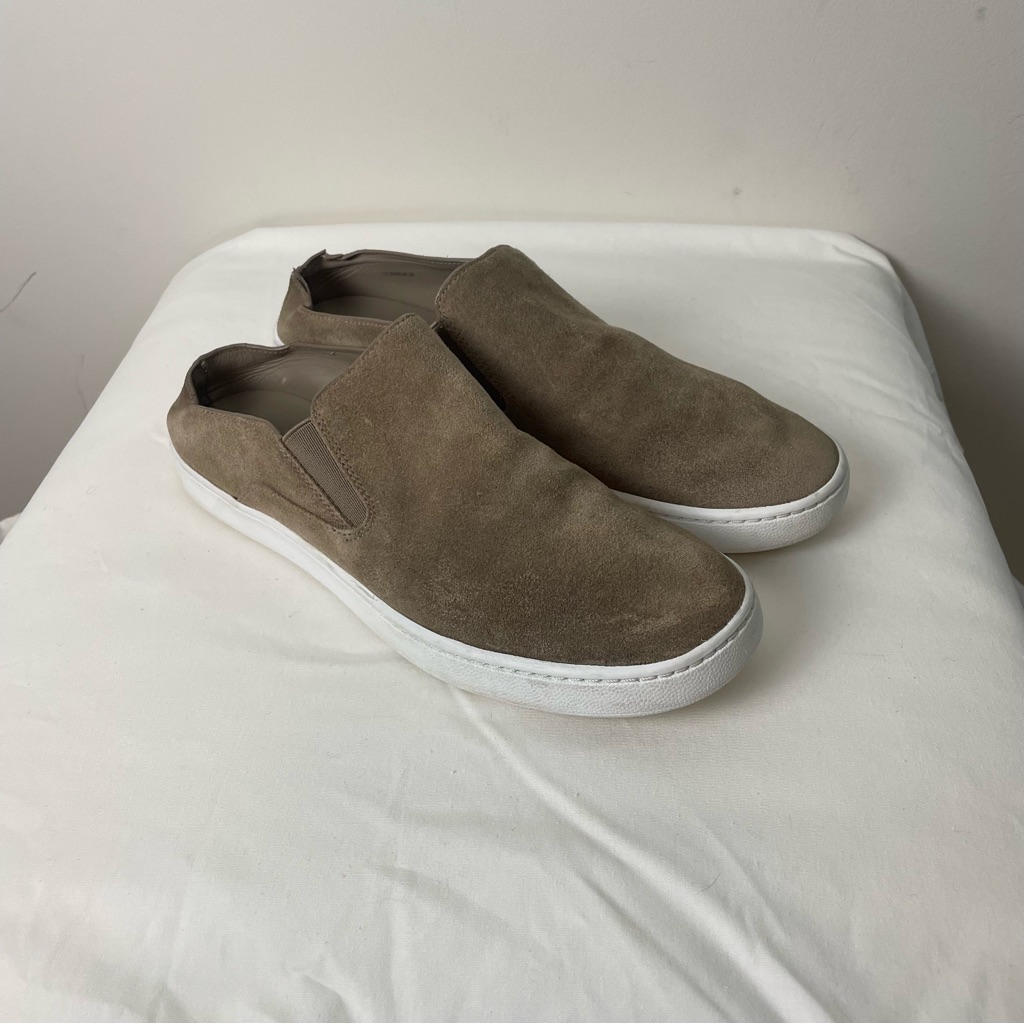 Vince Verrell Slip-On Suede Sneakers, Tan, Size 6